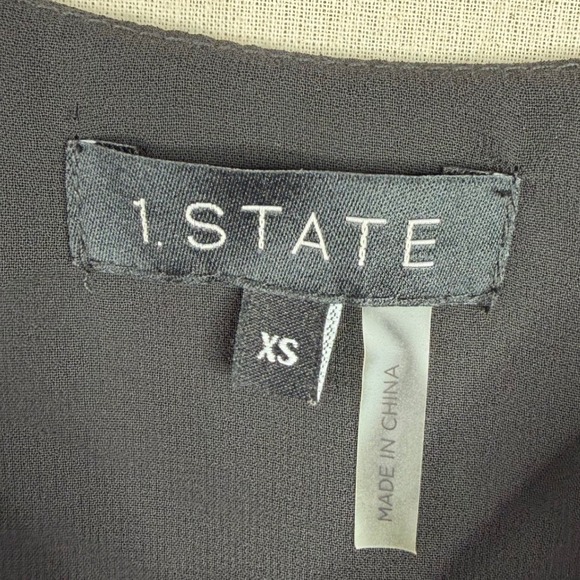 New 1. State V-neck Tank Blouse size XS Black - Picture 2 of 8